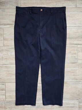 Tommy Bahama Chino Pants Mens Navy Blue Stretch Band Soft Tencel Blend 38W 32L